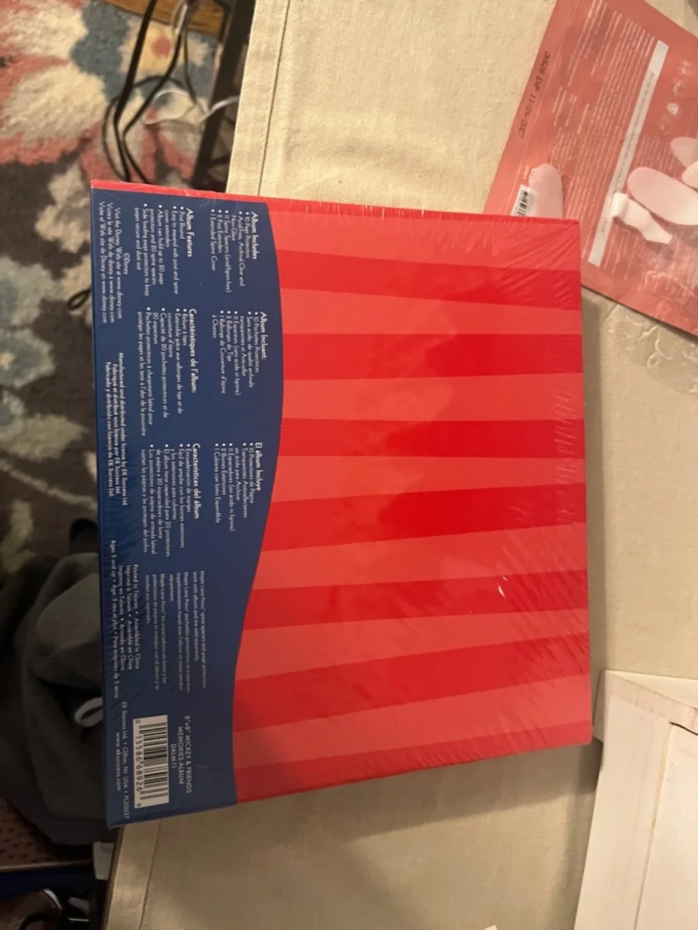 Disney Red & Blue Mickey & Friends Memories Scrapbook Album 8x8 NEW